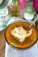 http://theseamanmom.com/chicken-vegetable-egg-soup-with-whole-eggs/