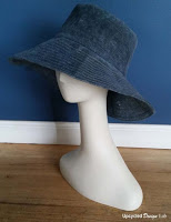 http://www.upcycleddesignlab.com/2015/08/mens-jeans-to-wide-brim-hat-with-faux-oil-cloth-finish.html