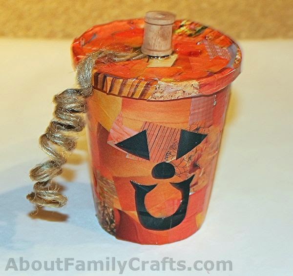 http://aboutfamilycrafts.com/decoupage-pumpkin-treat-cup/