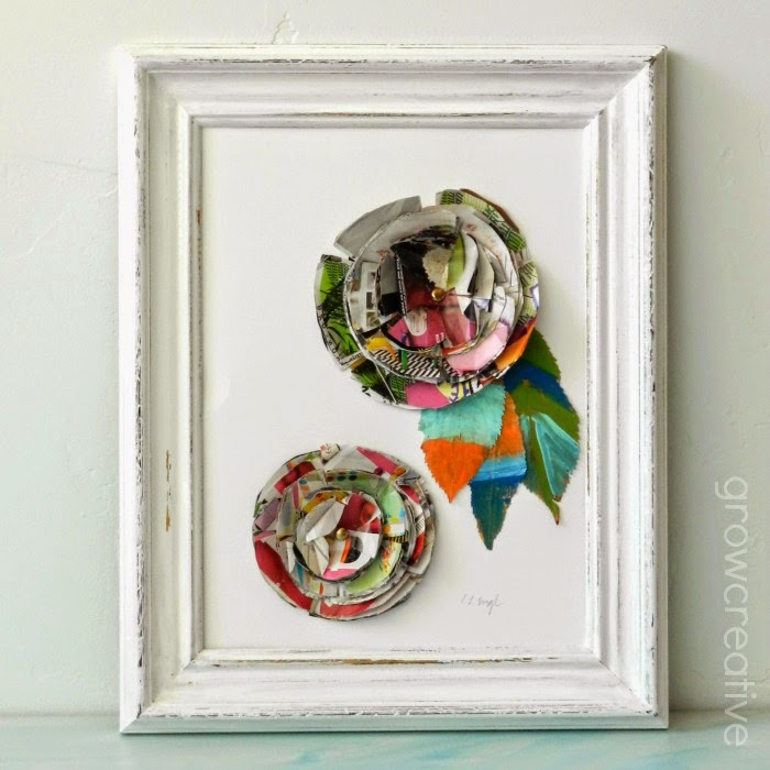 http://growcreative.blogspot.com/2014/06/junk-mail-flower-art-tutorial.html