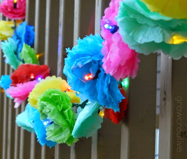 http://growcreative.blogspot.com/2014/05/tissue-paper-flower-party-lights.html