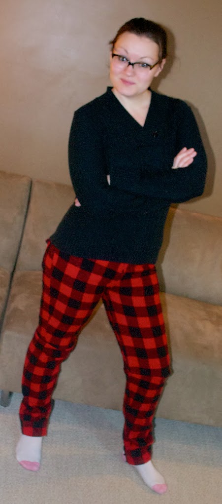 http://diaryofamadmama.wordpress.com/2014/01/17/49-cent-friday-refashion-lumberjack-swants-sweater-pants/